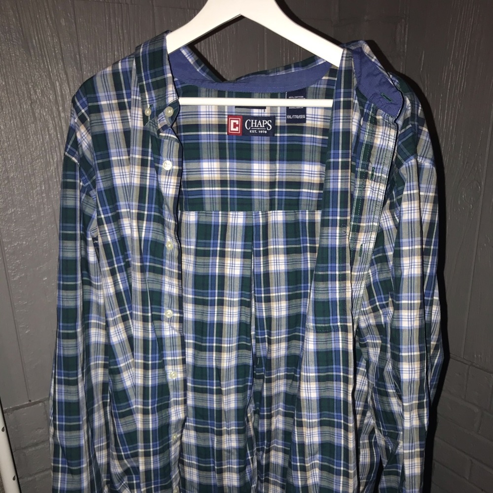 Chaps Green & Blue Flannel Shirt